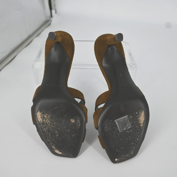 Saint Laurent Brown Suede Tribute Mules Size 36 - Picture 4 of 12